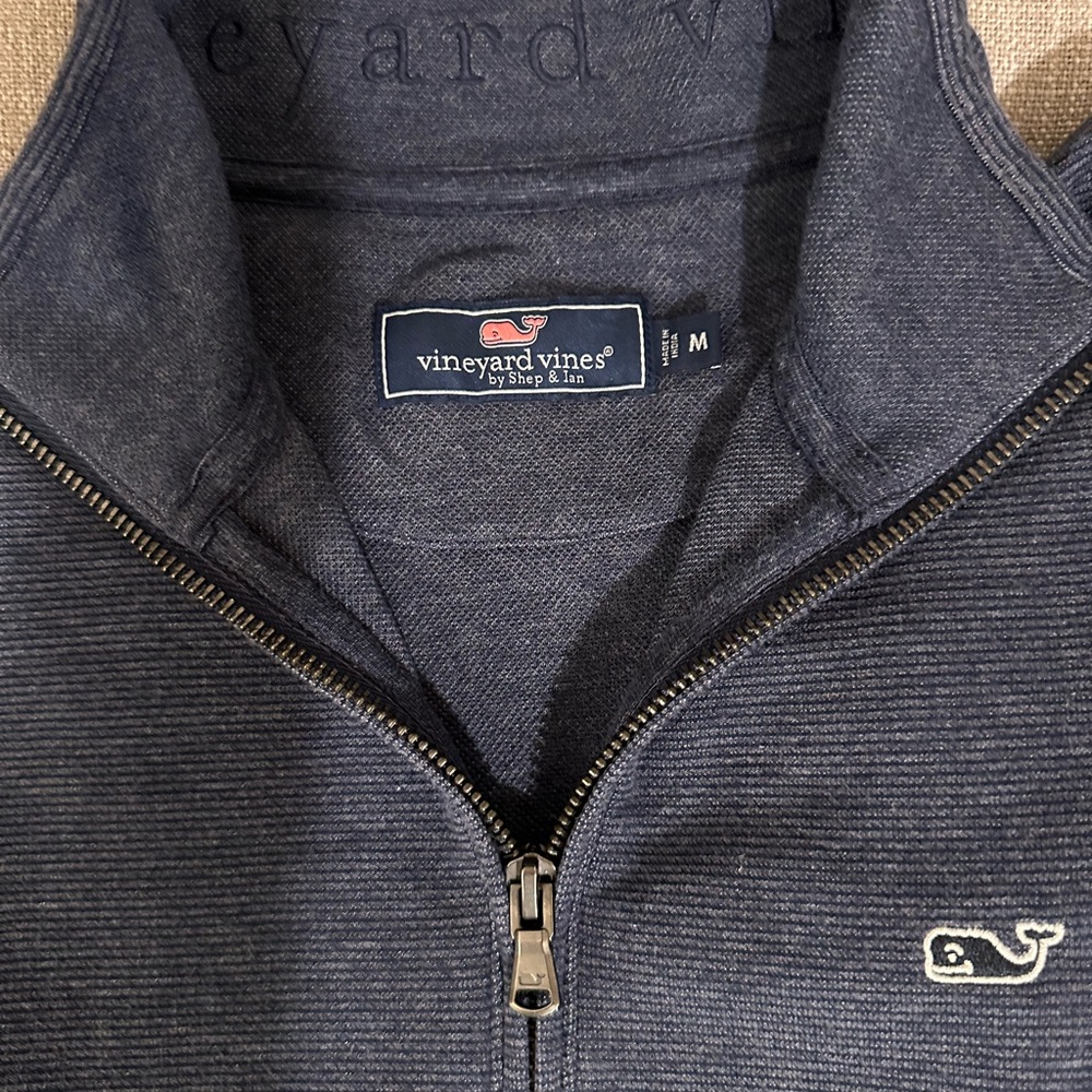 Vineyard Vines Men's Blue Zip-Up Sweater